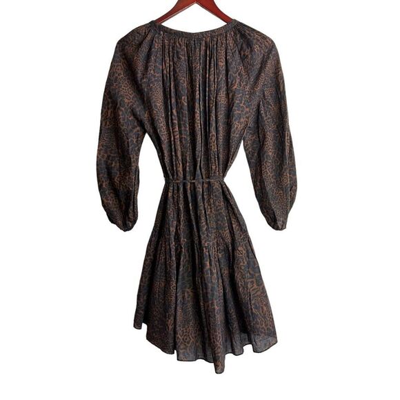 JETS AUSTRALIA BY JESSIKA ALLEN Size Small Gathered leopard-print cotton dress - Picture 3 of 7